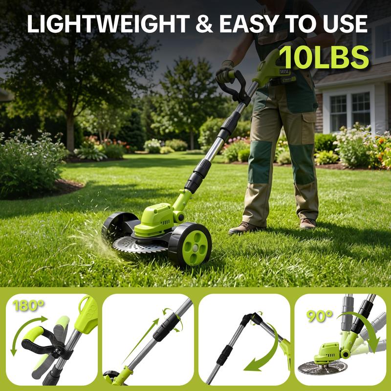 SEESE  3 In 1 Cordless Grass Trimmer, Weed Eater and Edger
