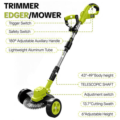 SEESE  3 In 1 Cordless Grass Trimmer, Weed Eater and Edger